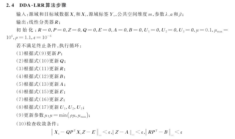 DDA-LRR optimization algorithm steps